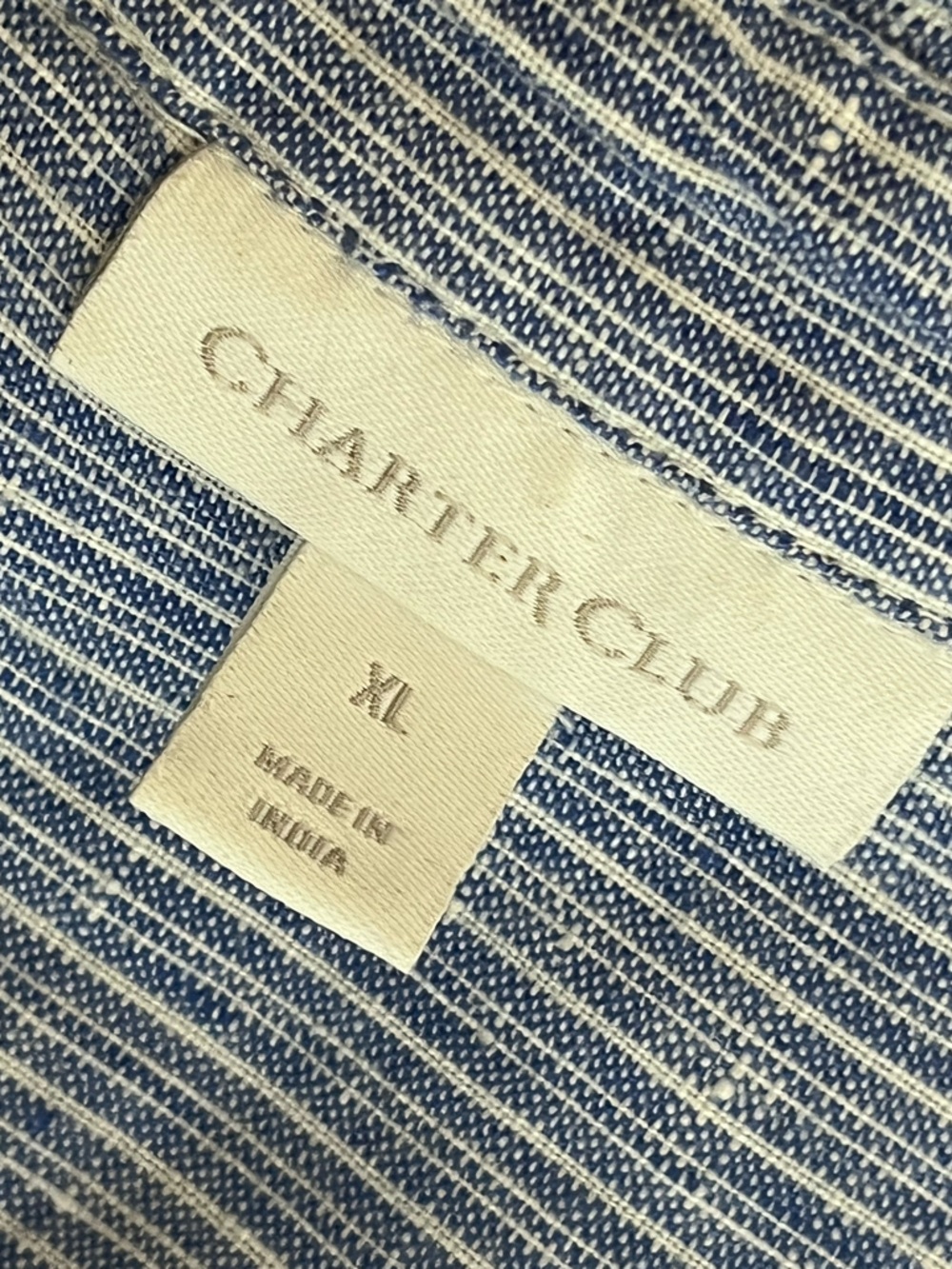 Charter Club Sz XL 100% Linen Striped Boho Lightweight Mixed Print Tunic Shirt - Picture 7 of 12
